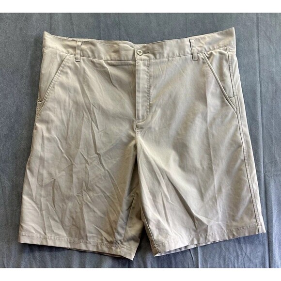 Fila Sport Golf Shorts Khaki Beige Performance Men's 40 x 10 Flat Front Pockets - Picture 1 of 7
